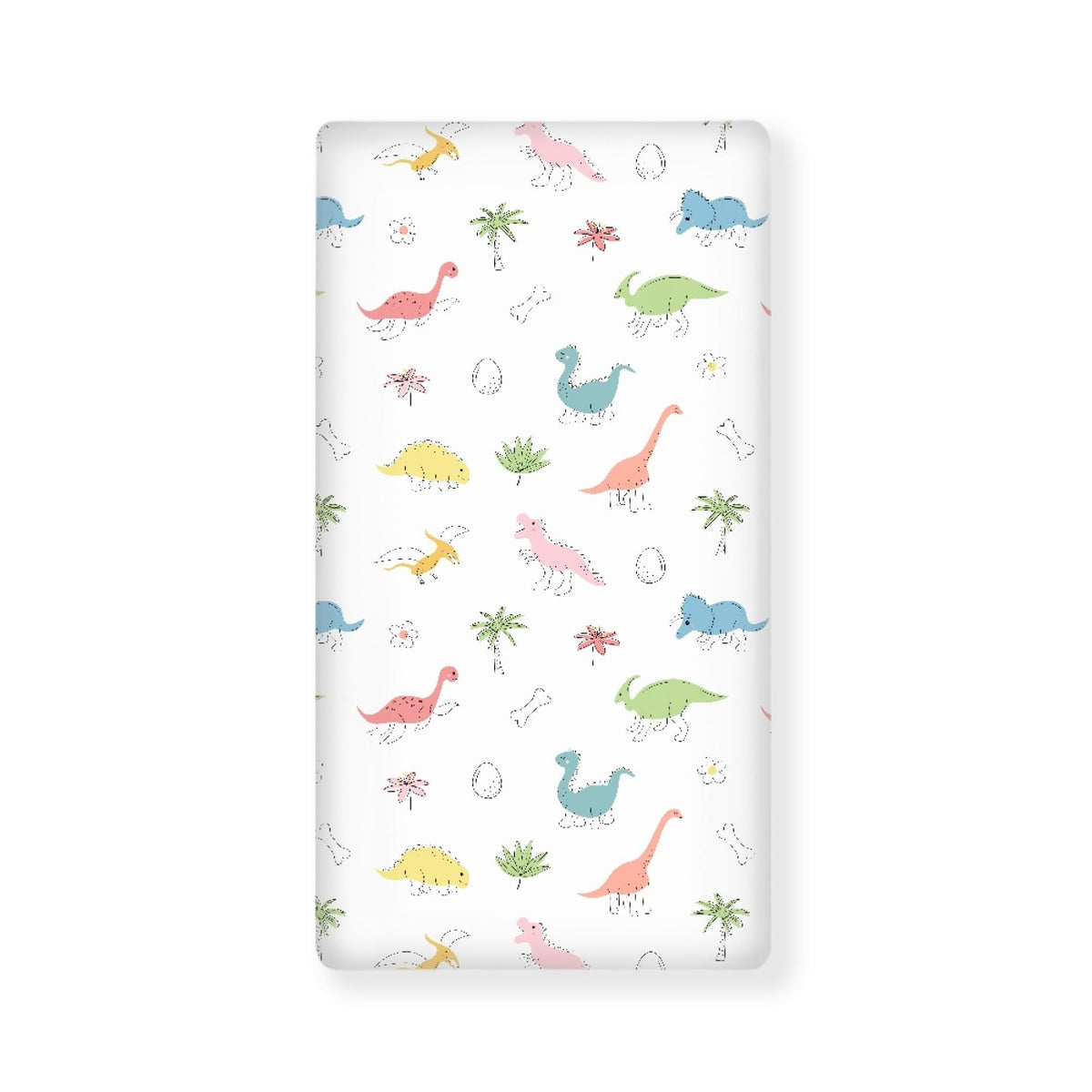 Winpema dinosaurs colorful crib sheet fits standard 28x52 cribs for cozy comfort.