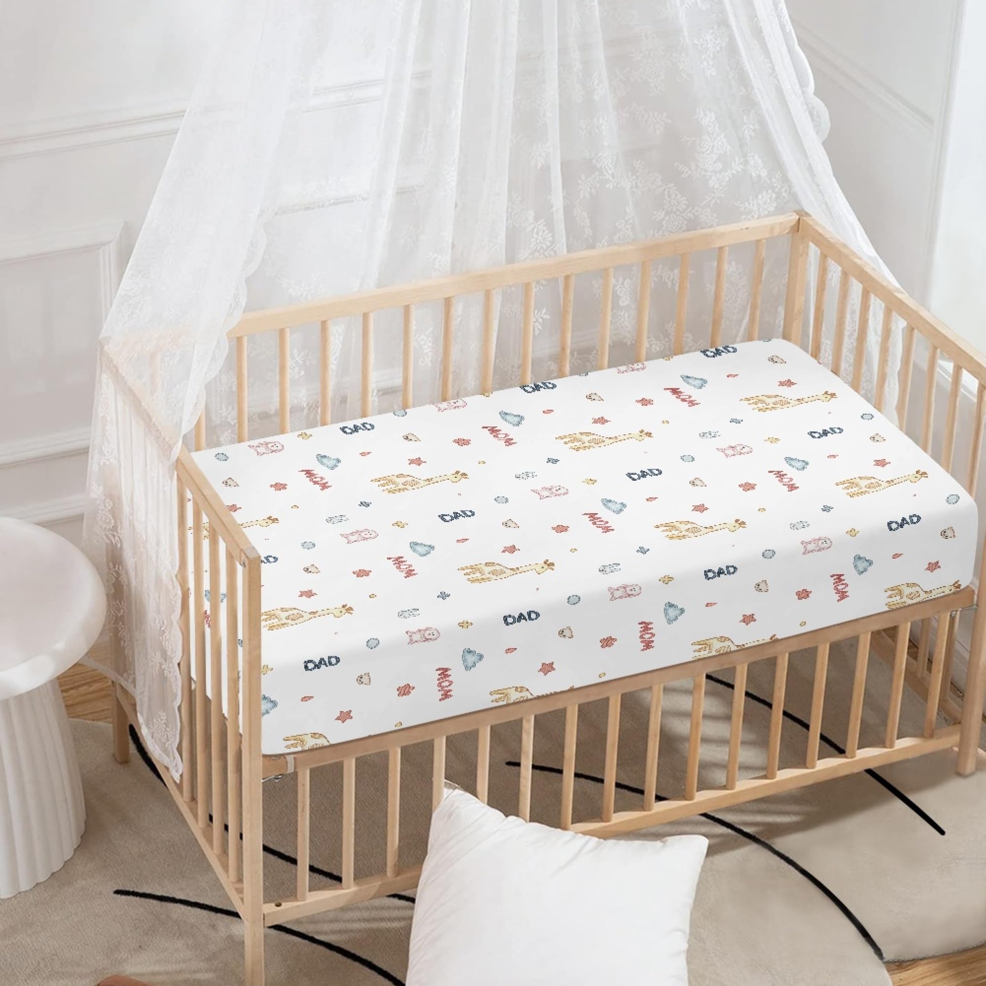 Winpema elastic-edge crib sheet secures a stay-put fit during sleep.