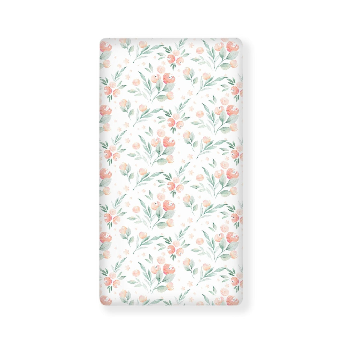 Winpema floral crib sheet in pink with a snug elastic edge.