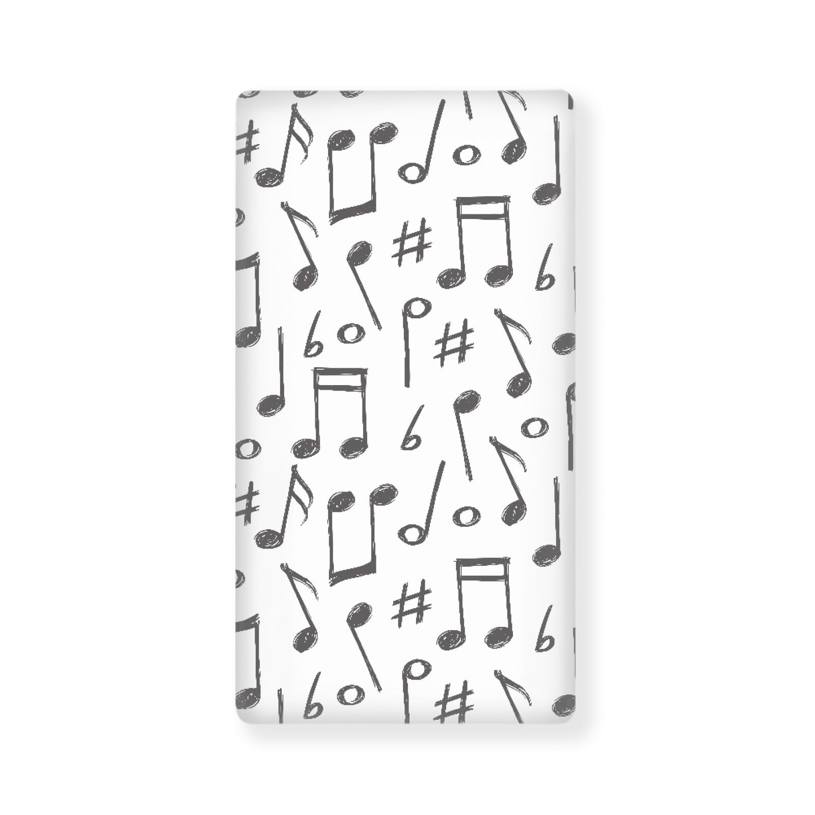 Winpema music-notes crib sheet fits securely on a standard crib