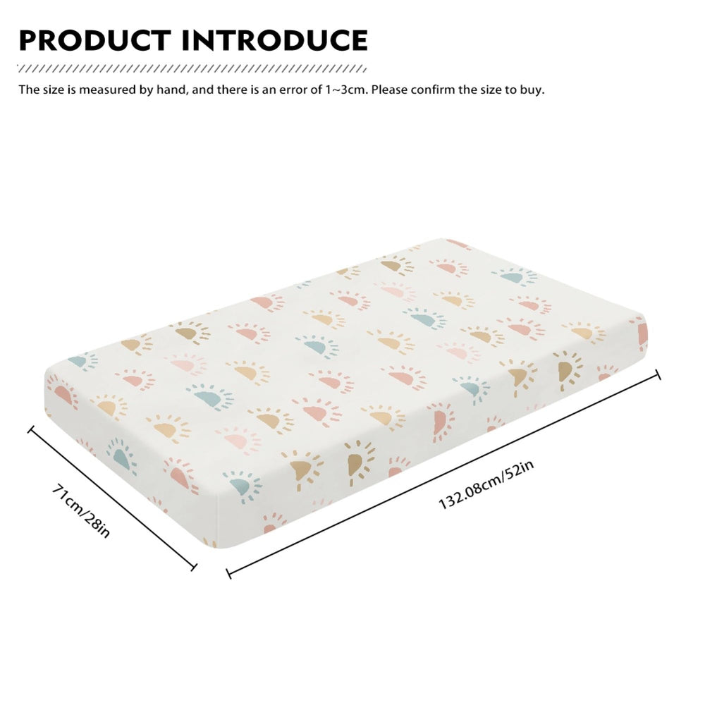 Winpema blue sun crib sheet—breathable fabric for better airflow