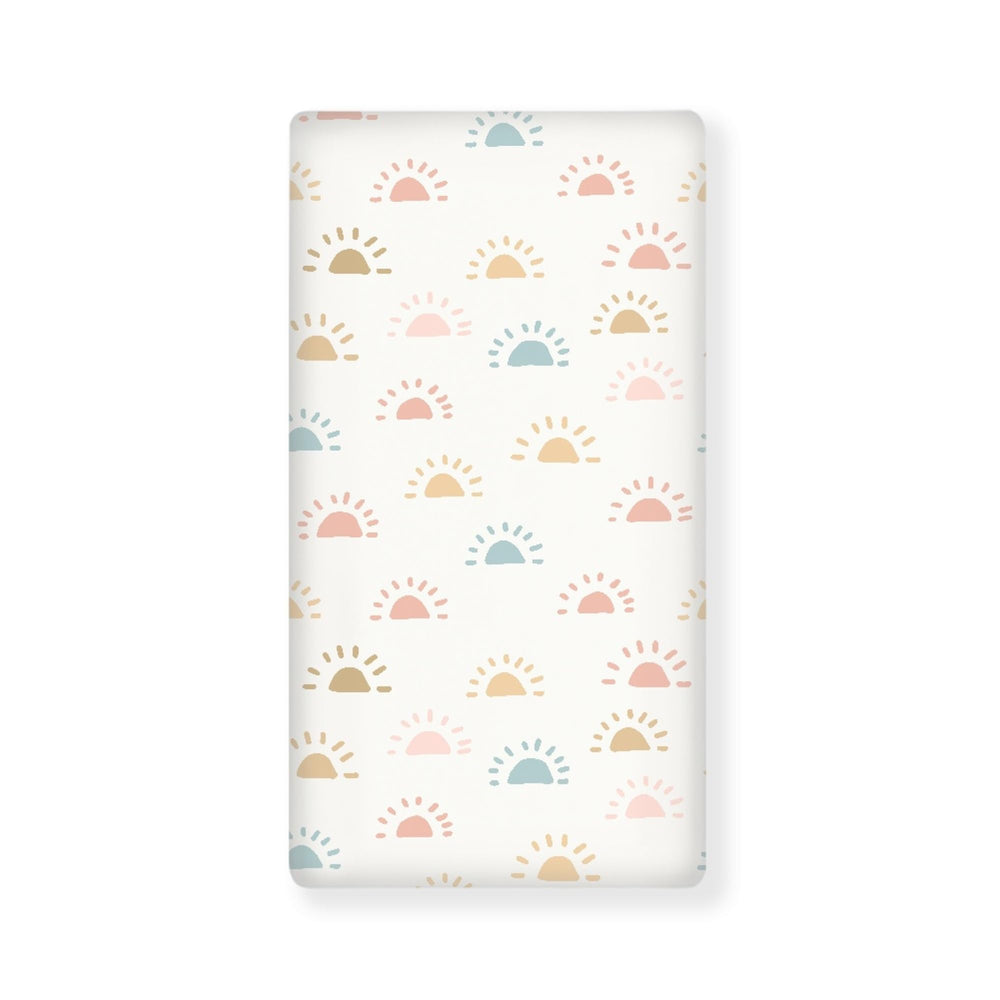 Winpema sun design red crib sheet—snug fit for standard cribs