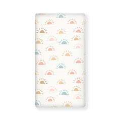 Winpema sun design red crib sheet—snug fit for standard cribs