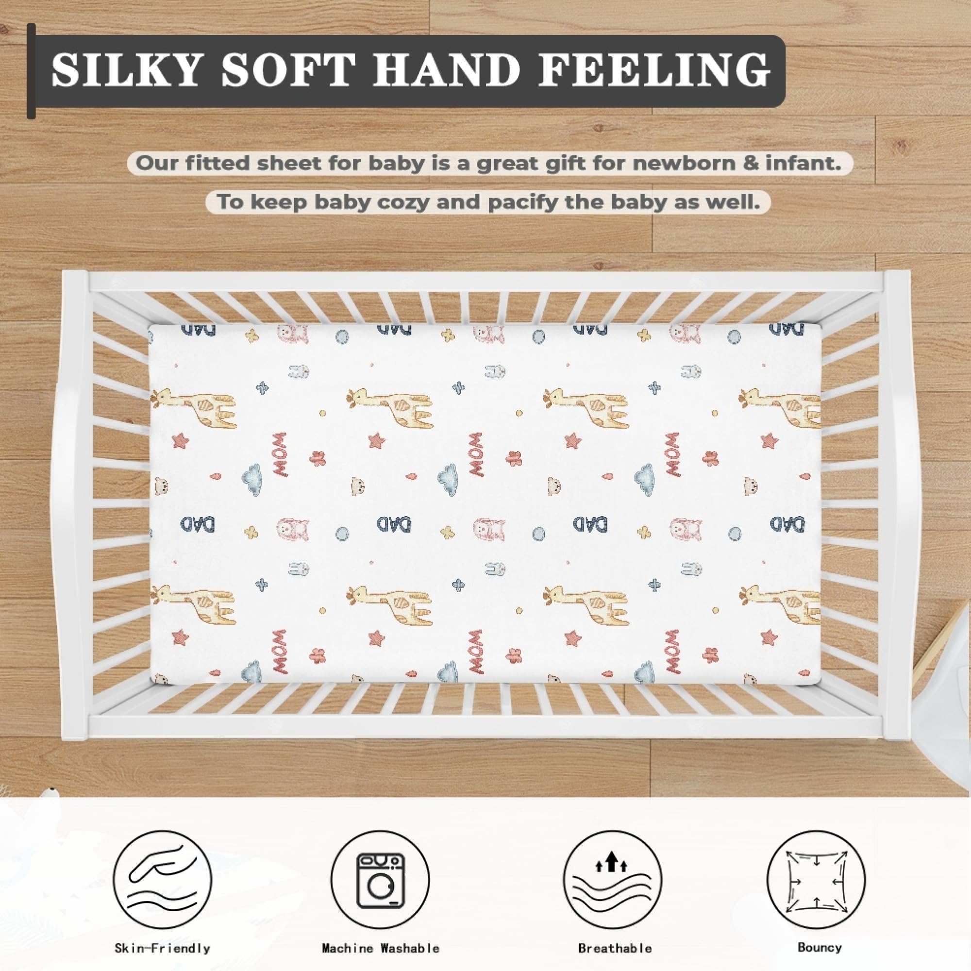 Winpema wrinkle-resistant crib sheet stays smooth after washes.