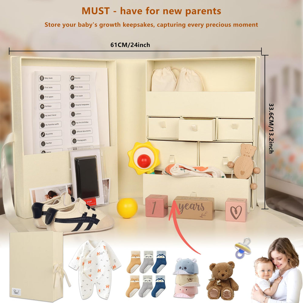 Space for photos and tiny shoes in the WINTC keepsake box.