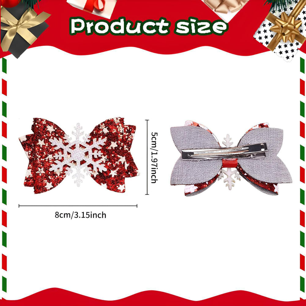 Winthrop versatile Christmas bow hairclip decor doubles as bag or gift embellishment.