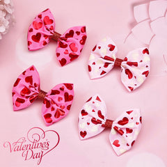Winthrop heart-pattern glitter bow hair clip close-up for festive appeal.