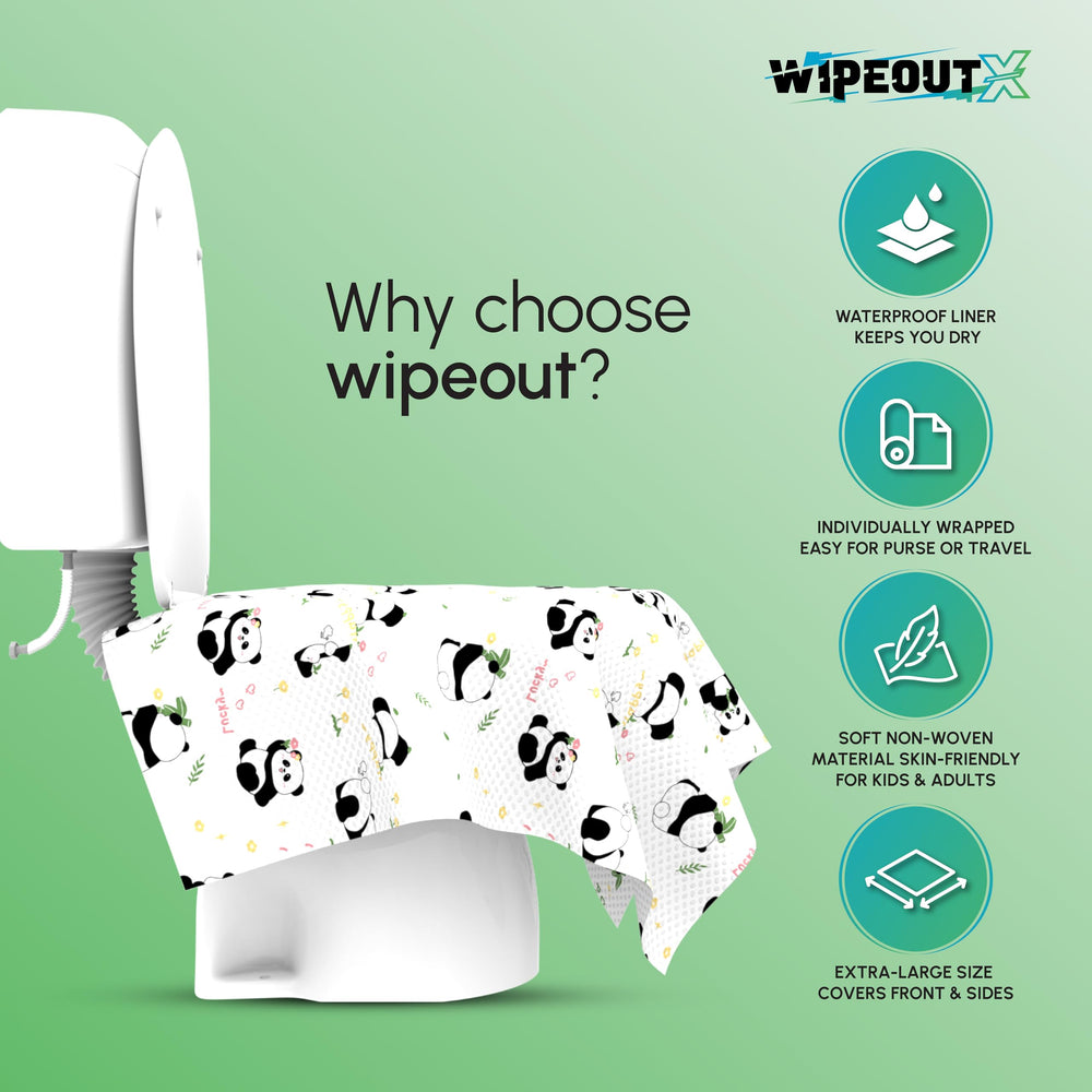 WIPEOUTX travel pack tucked in a purse for convenient public restroom use.