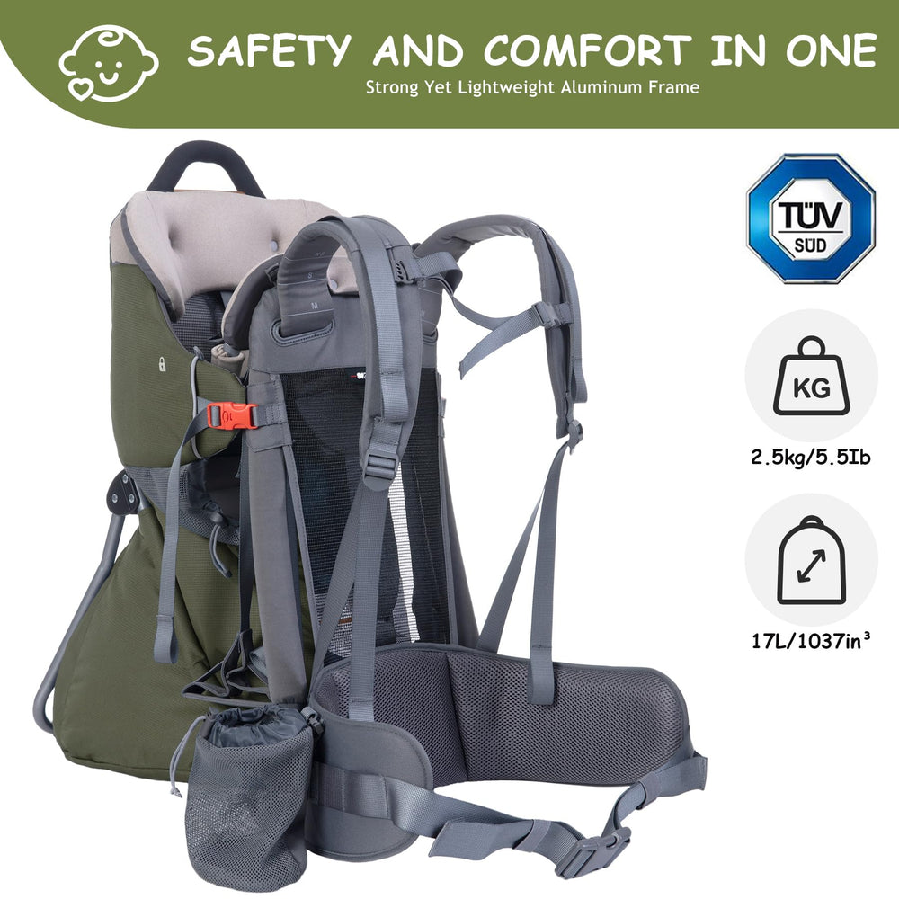 WIPHA carrier with canopy provides shade during hikes