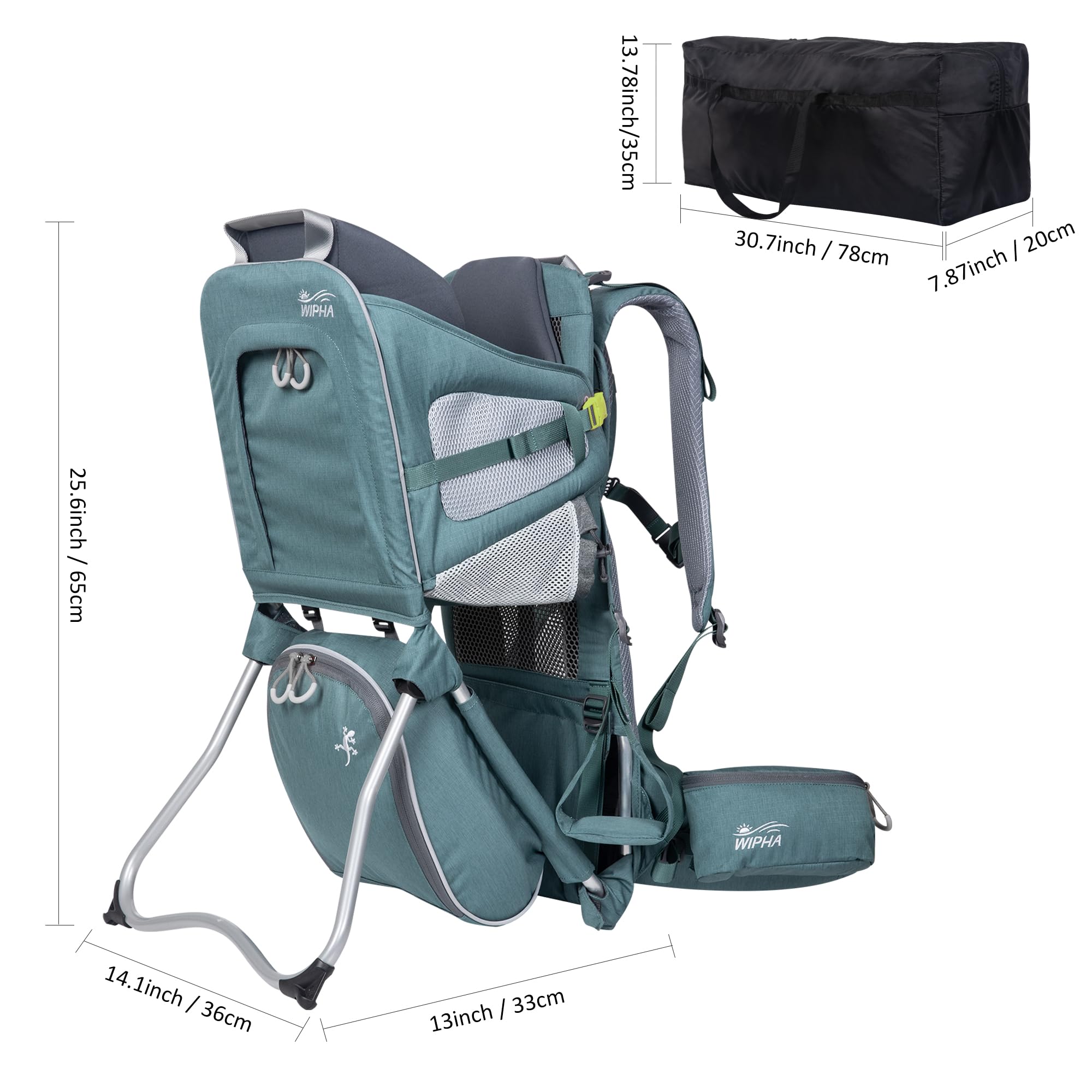 WIPHA carrier folds flat for compact travel storage.