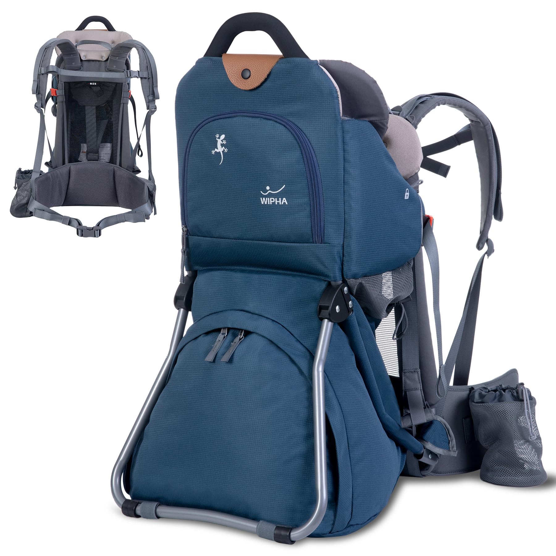 WIPHA hiking baby carrier frame provides sturdy yet light support on rugged trails