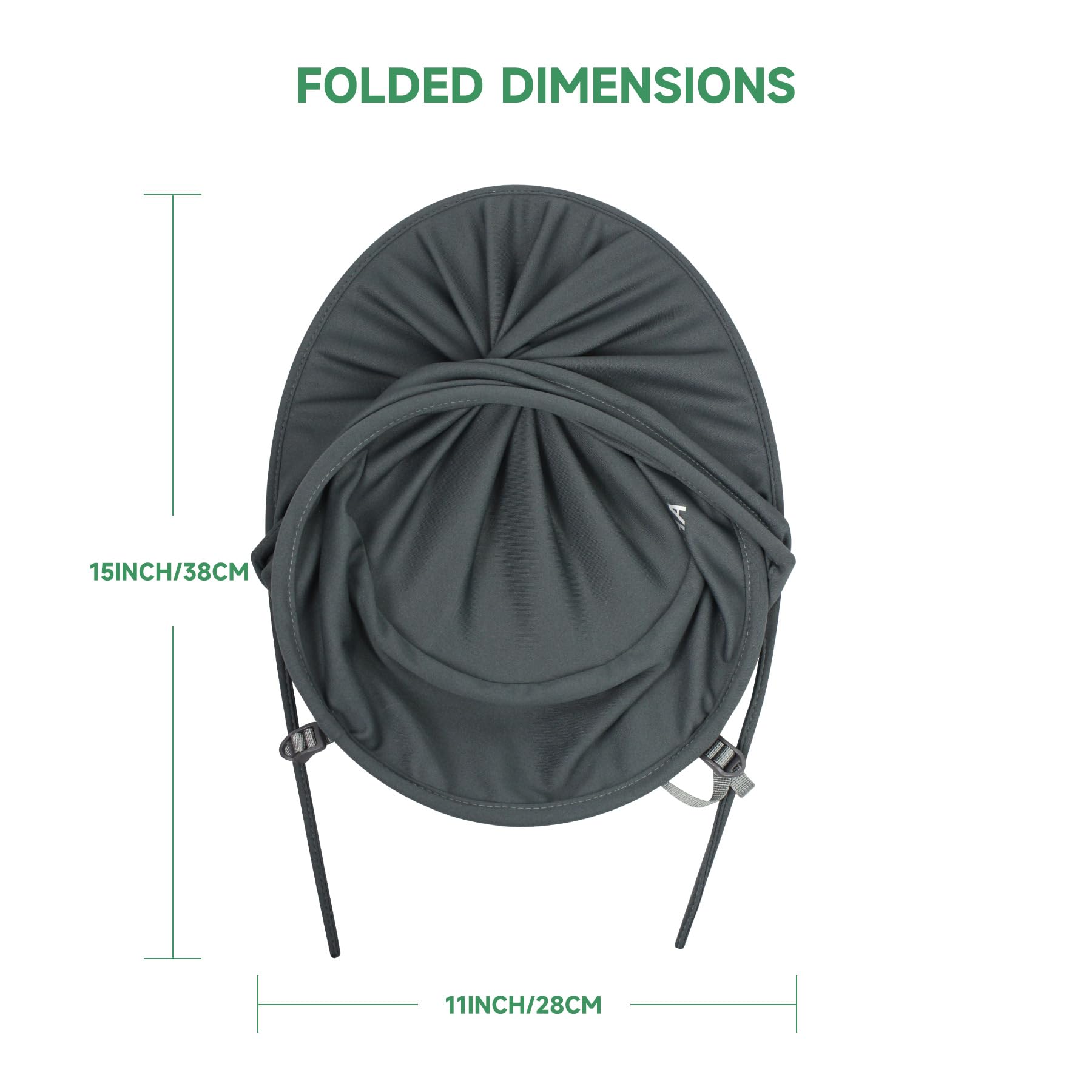 WIPHA sun shade folds compactly for travel and tote-ready portability.