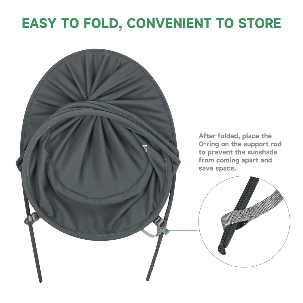 WIPHA sun shade installs quickly and folds flat for easy storage on the go.