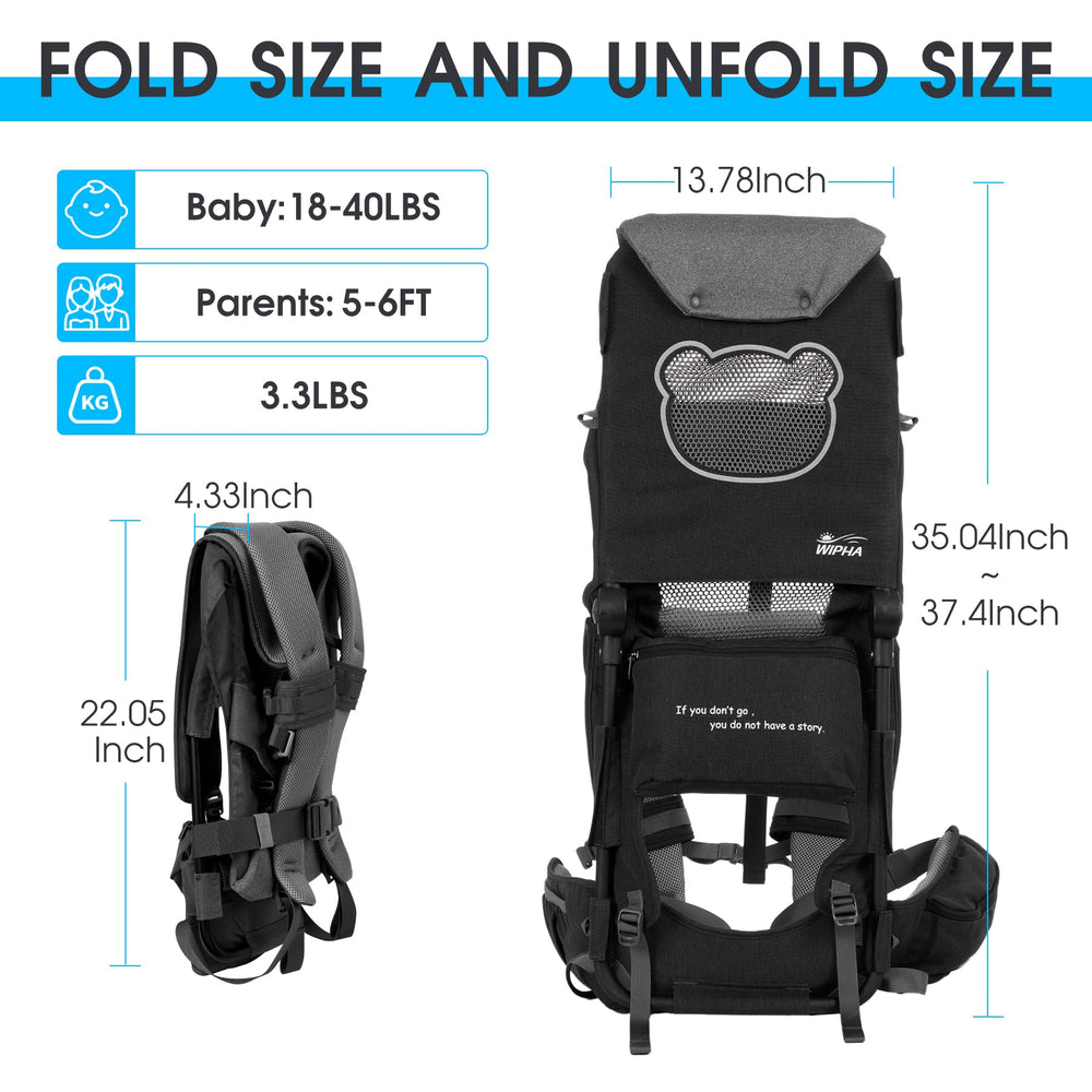 WIPHA toddler carrier with ergonomic straps supports comfortable carrying