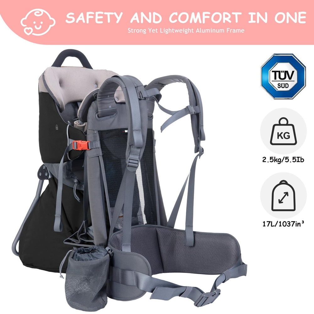 WIPHA toddler carrier with canopy used in park for sun protection.