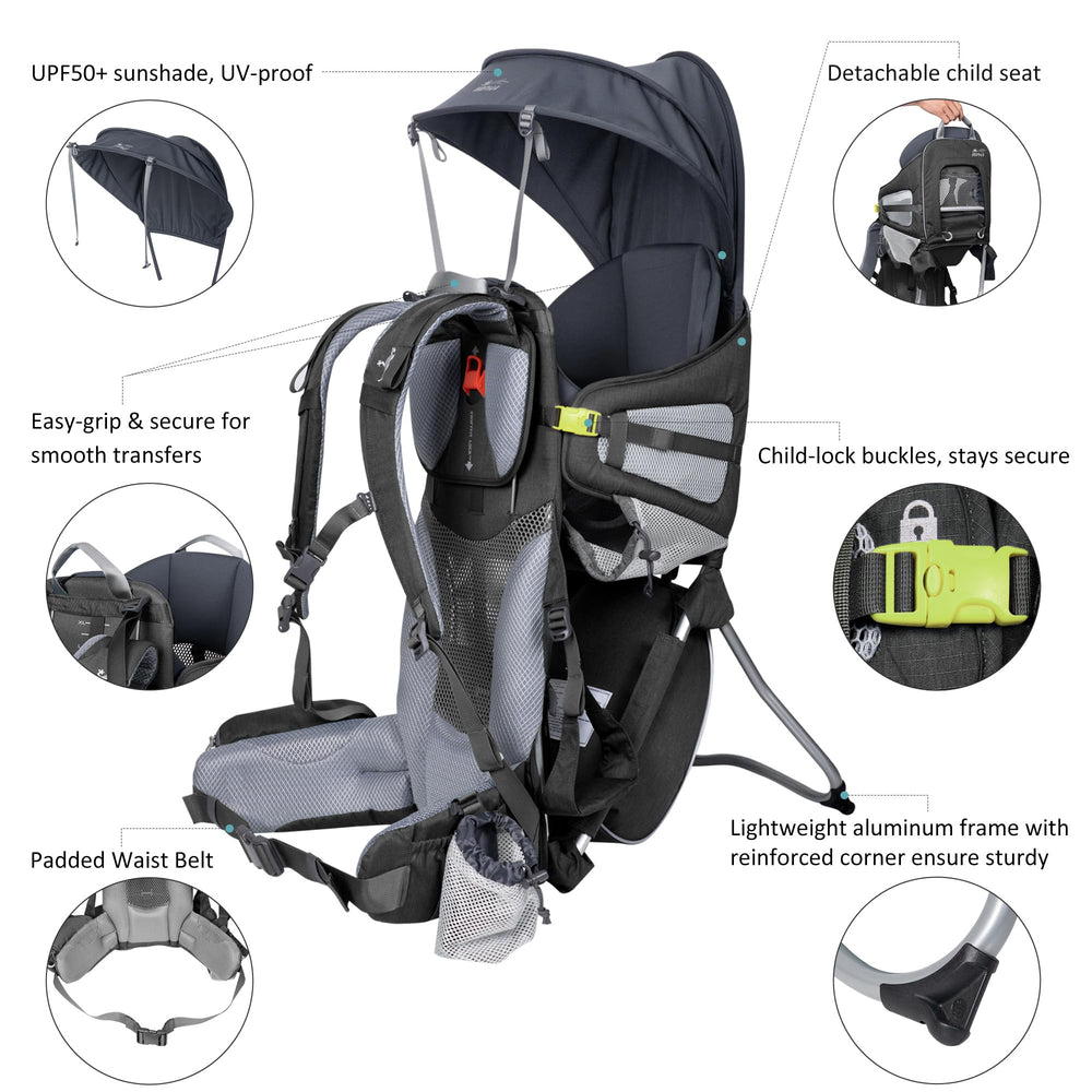 WIPHA canopy detaches for sun protection on trails