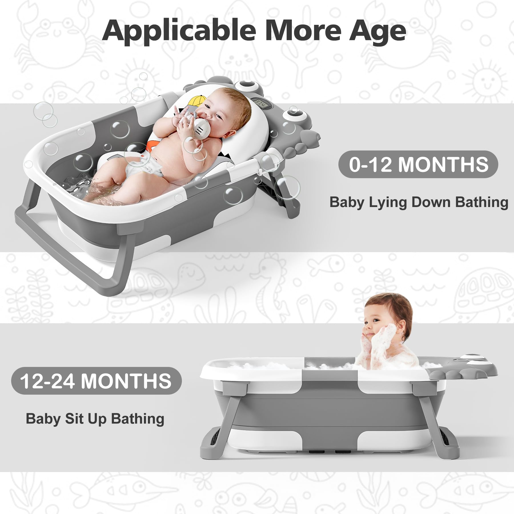 wiqins baby bath made of PP and TPE odorless and safe