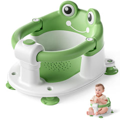 wiqins baby bath seat in frog shape provides ergonomic head and back support during baths