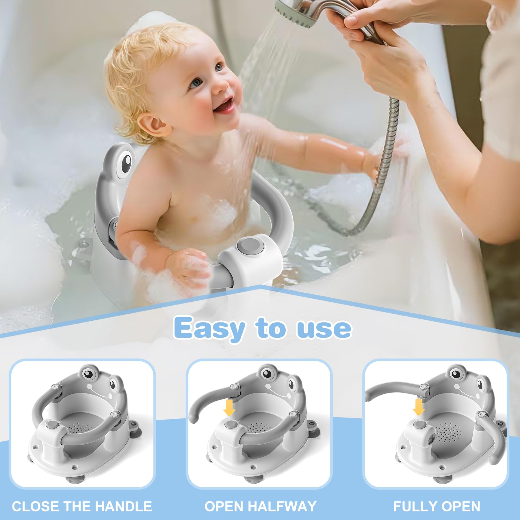 wiqins ergonomic bath seat supports head and back during bath.
