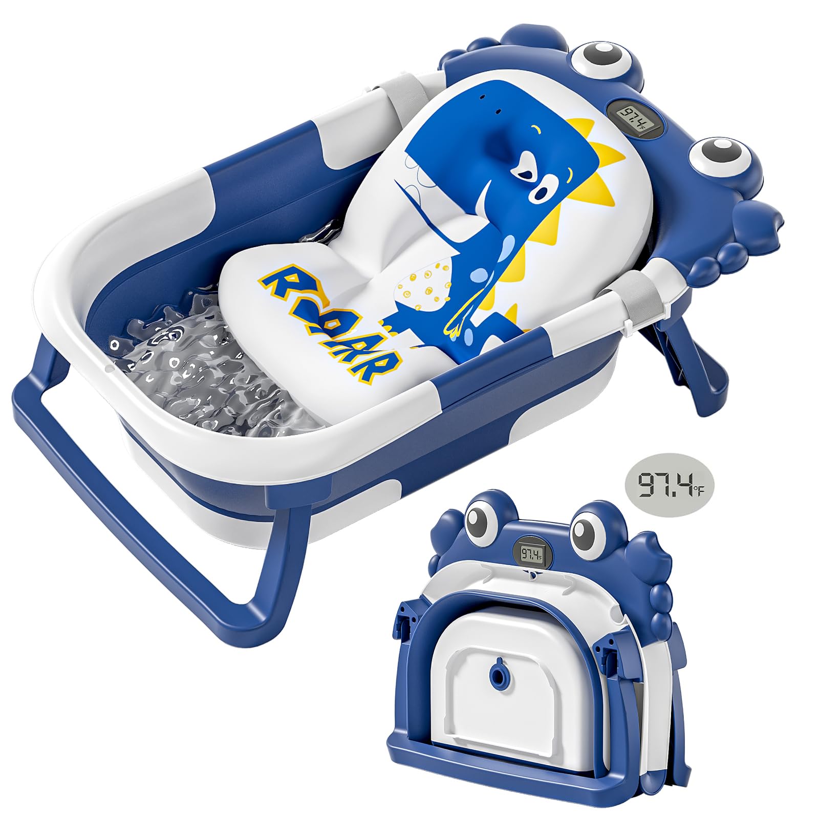 wiqins collapsible baby bathtub folded compact saves storage space