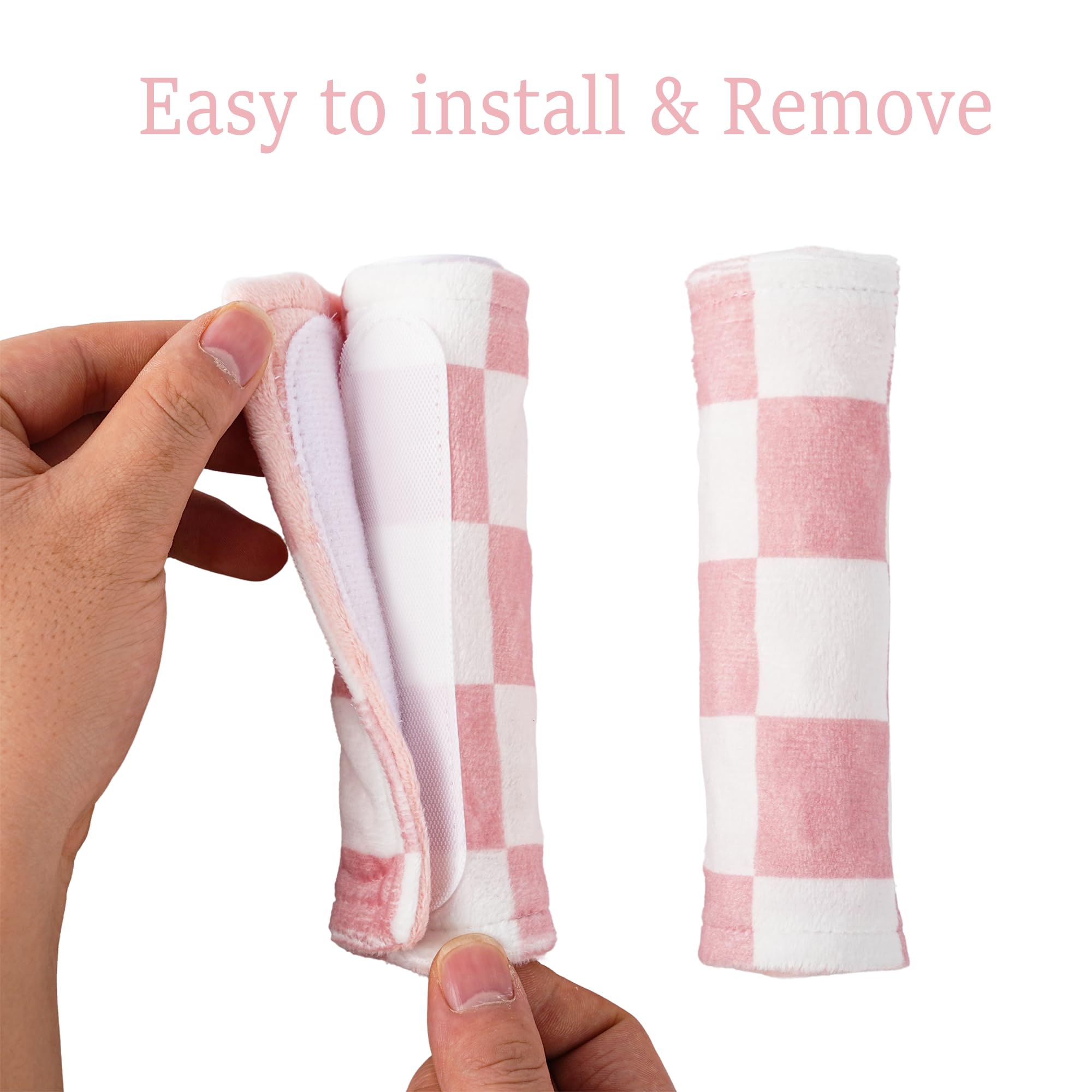 Wirein baby backpack strap pad pink checkered for gentle support