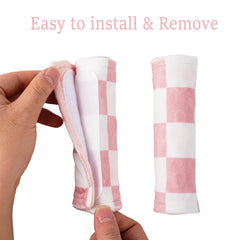 Wirein baby backpack strap pad pink checkered for gentle support