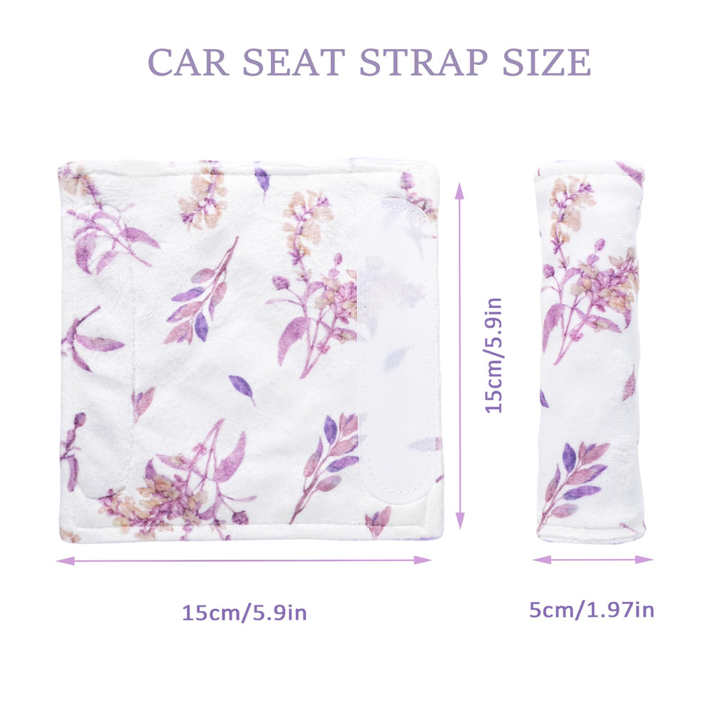 Wirein double-sided purple floral strap pad cushions car seat use