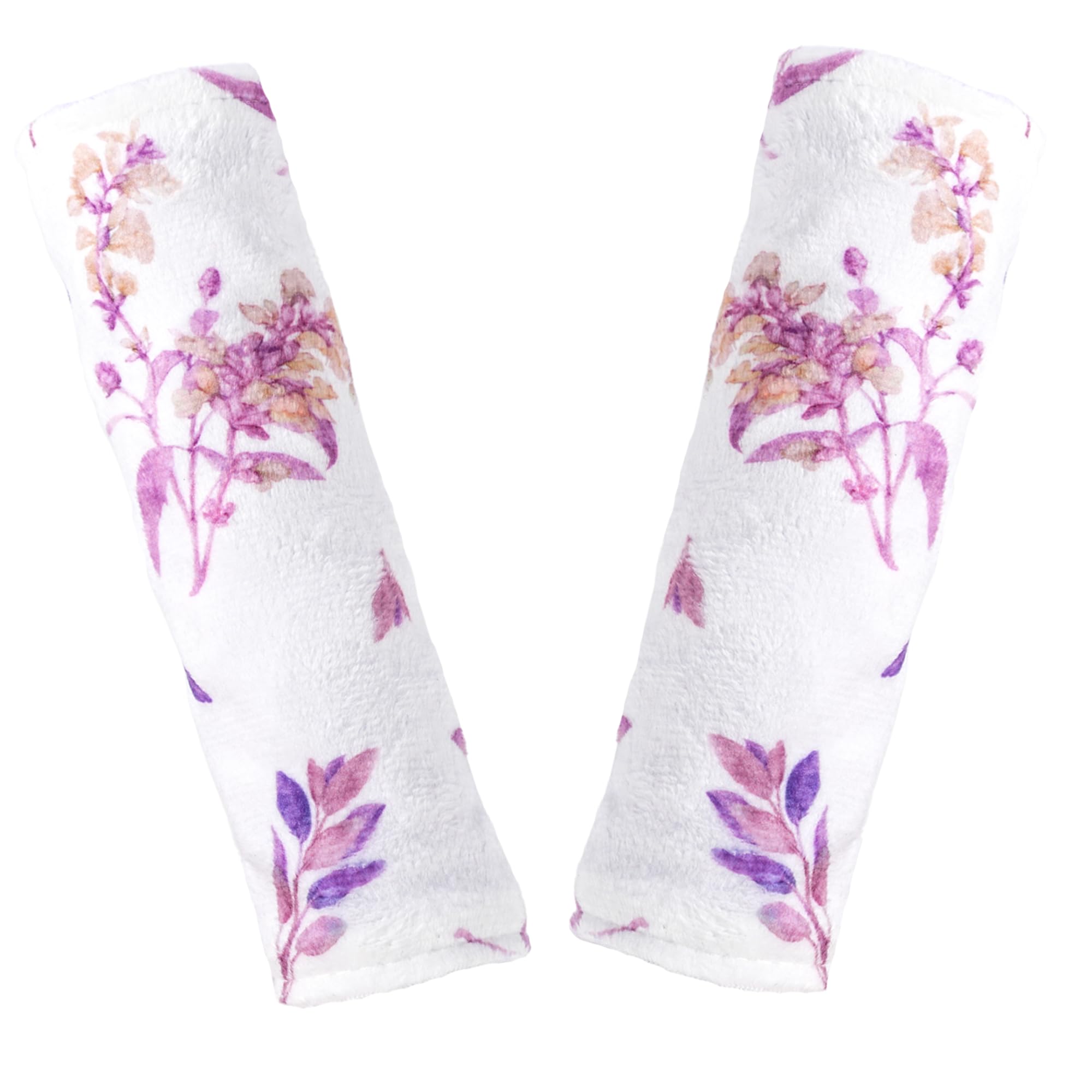 Wirein purple floral strap cover adds comfort and style to baby gear