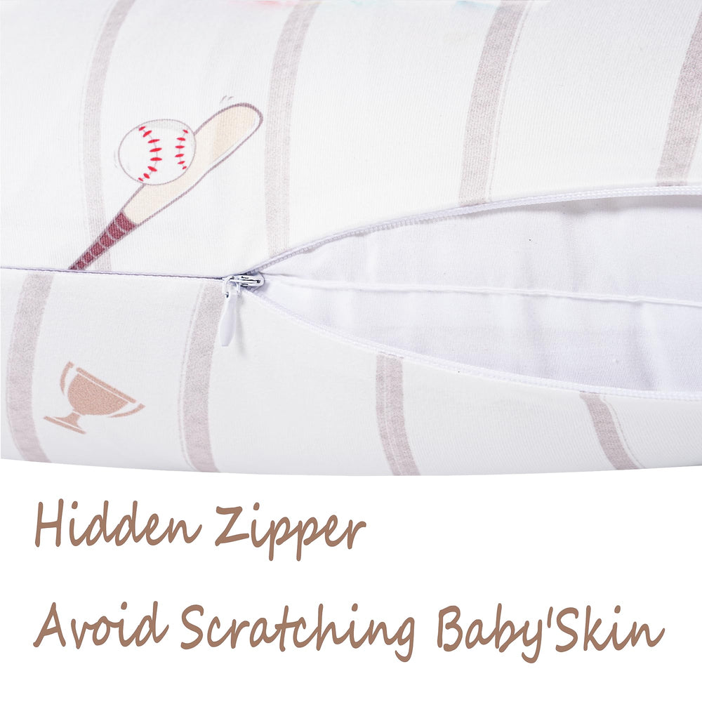 Wirein concealed zipper design prevents irritation and speeds up changing covers