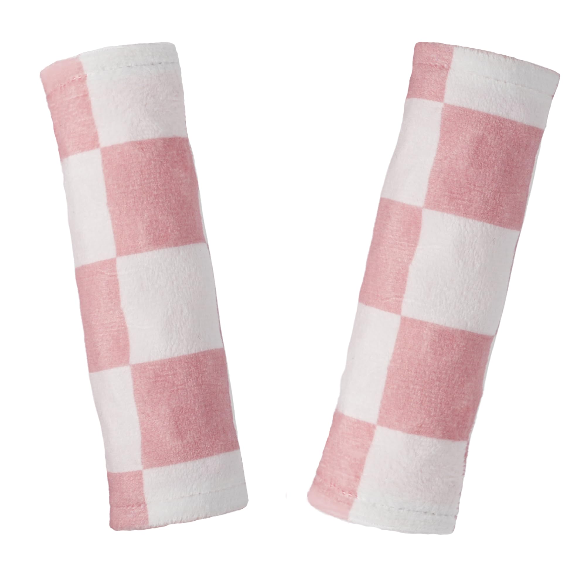 Wirein 2-pack pink checkered strap pads for car seat accessory