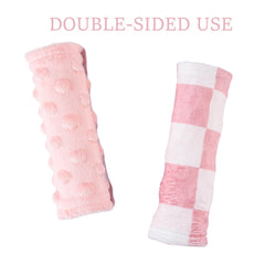 Wirein stroller strap pad pink checkered on belt improves comfort