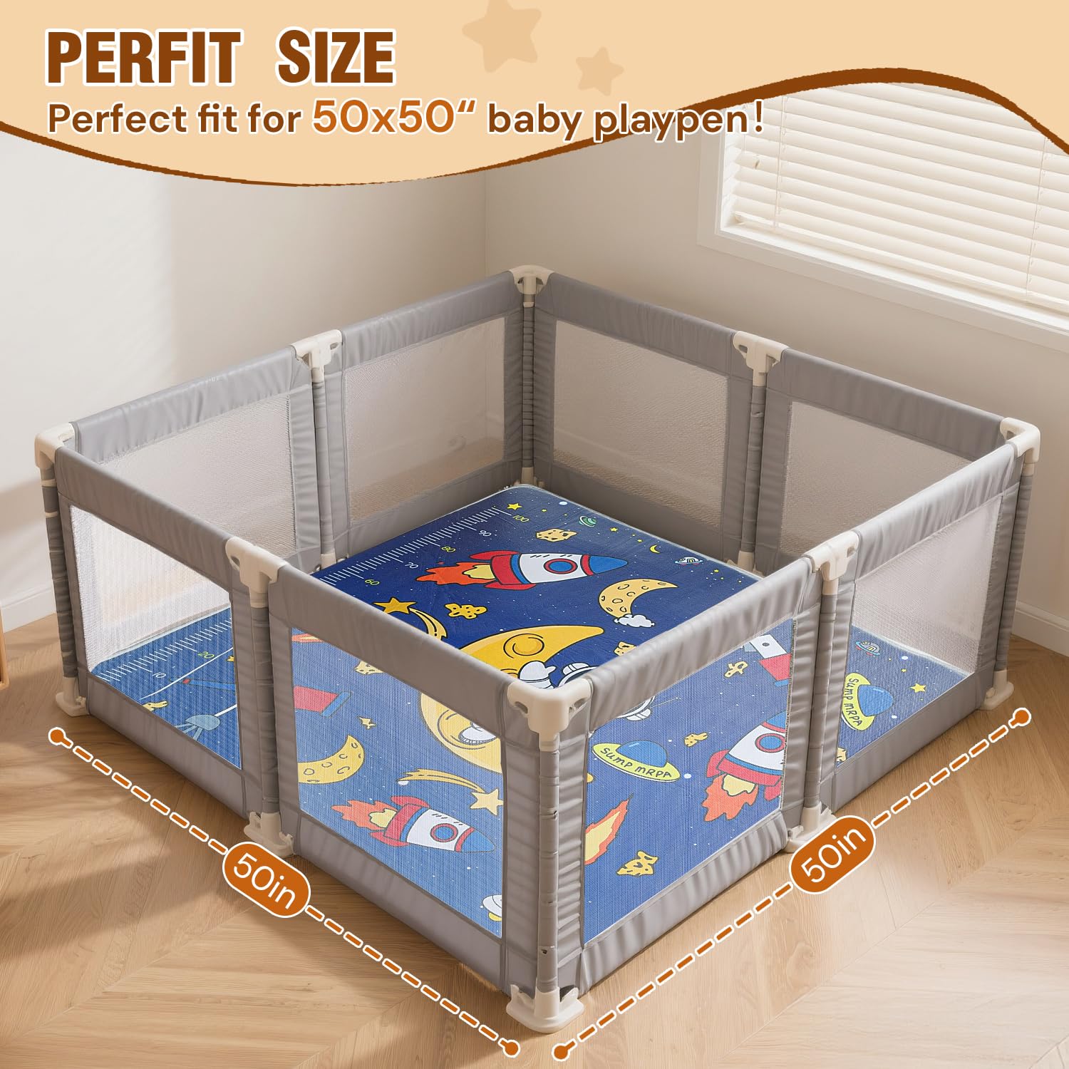 Anti-slip bottom on Wirhao Astron mat keeps it secure on floors
