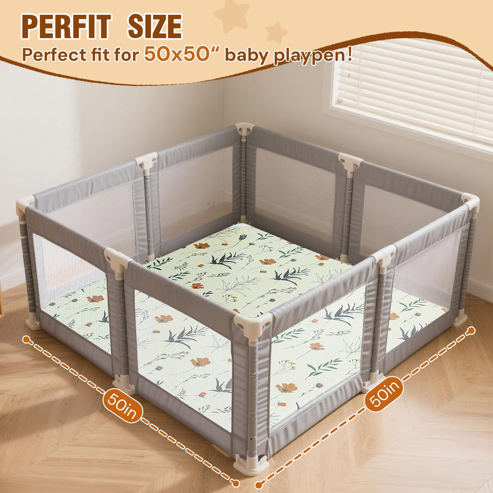 Wirhao baby play mat features a non-slip bottom for stable crawling.