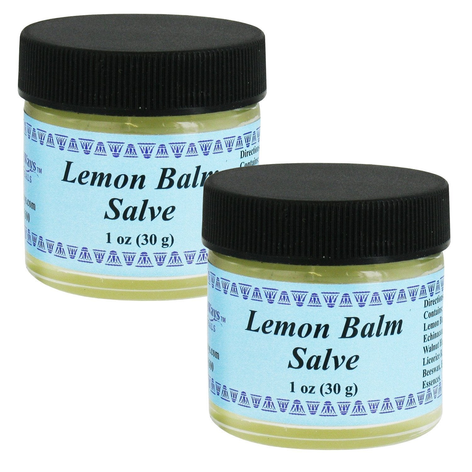 Wise Ways Herbals Lemon Balm Salve jar, two-pack, soothing skin care for occasional irritations