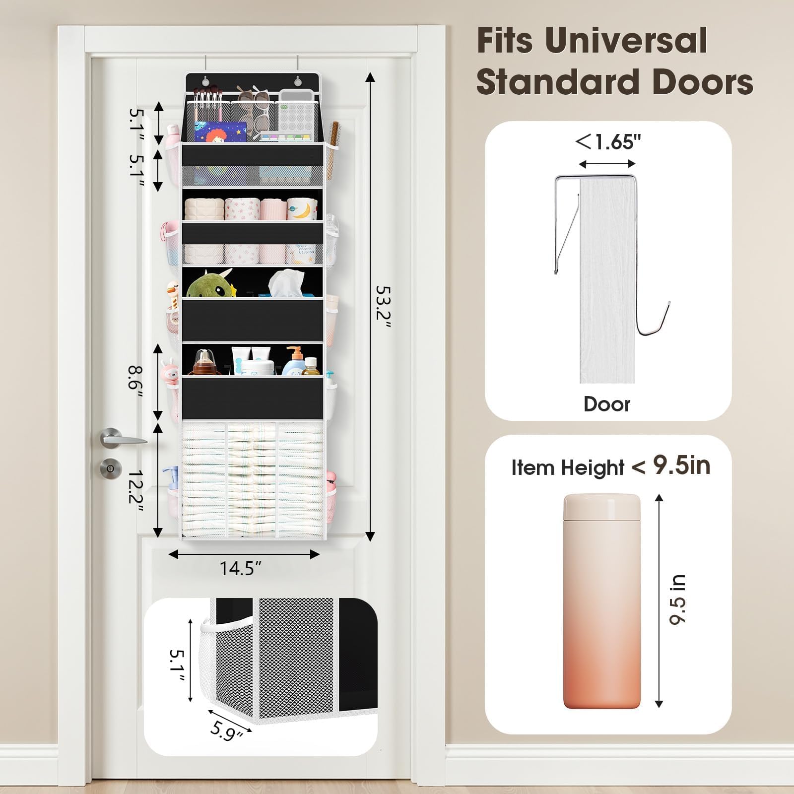 WISELIFE organizer highlights five spacious pockets for bulky items.