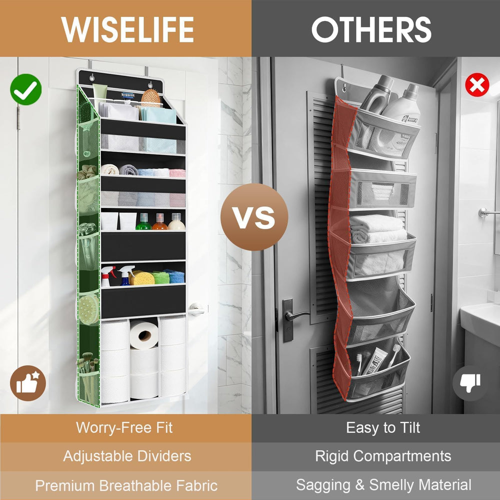 WISELIFE tool-free installation fits standard doors in seconds.