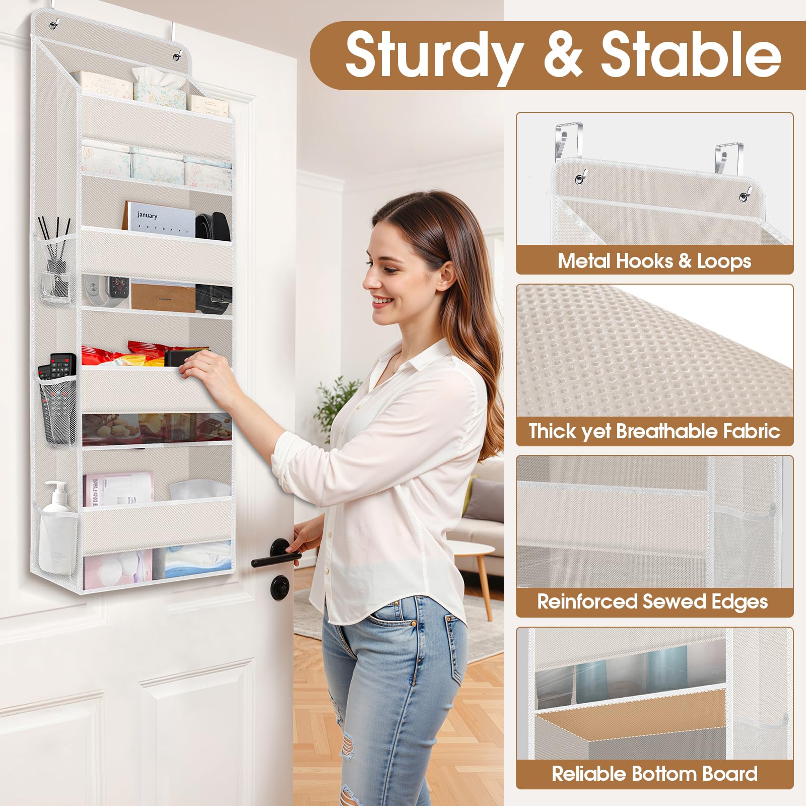 WISELIFE door organizer maximizing vertical space behind doors