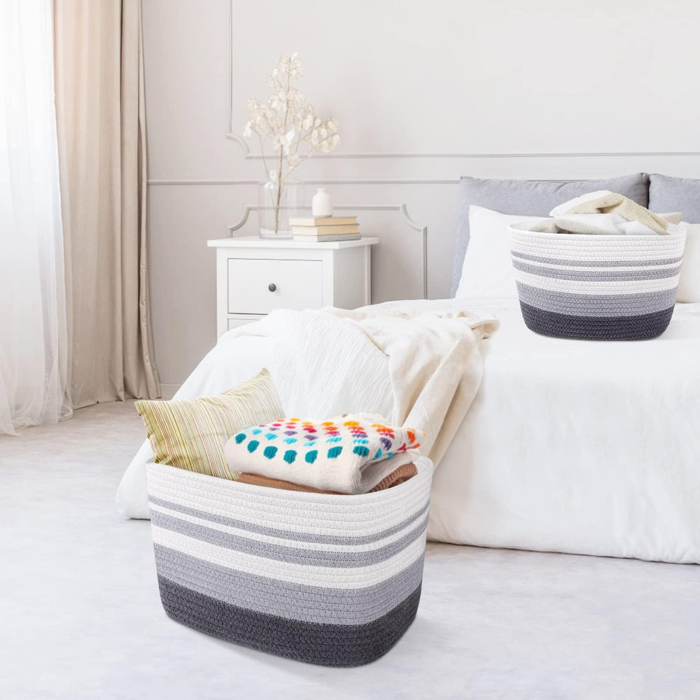WISELIFE foldable storage basket displayed neatly when not in use.