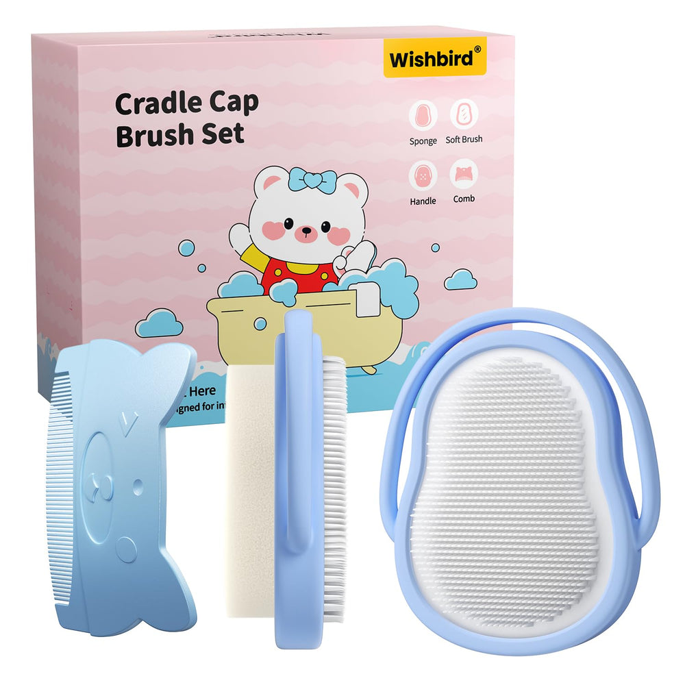 Wishbird baby bath time kit supports soothing scalp care.