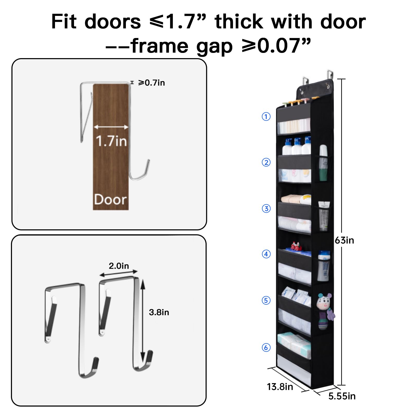 WishJazz nursery organizer easy installation without tools.