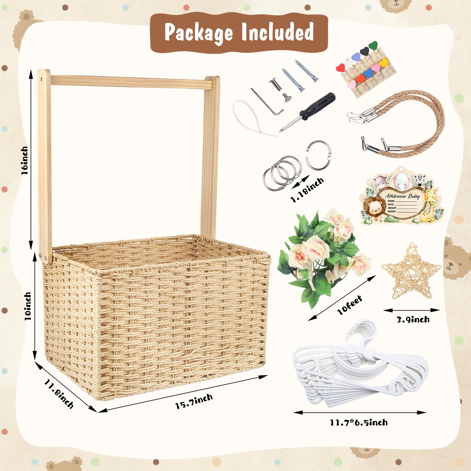 Wisreach foldable woven basket for compact storage and reuse