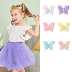 Wistamik embroidery-texture butterfly clip offers durable wear for school and parties.