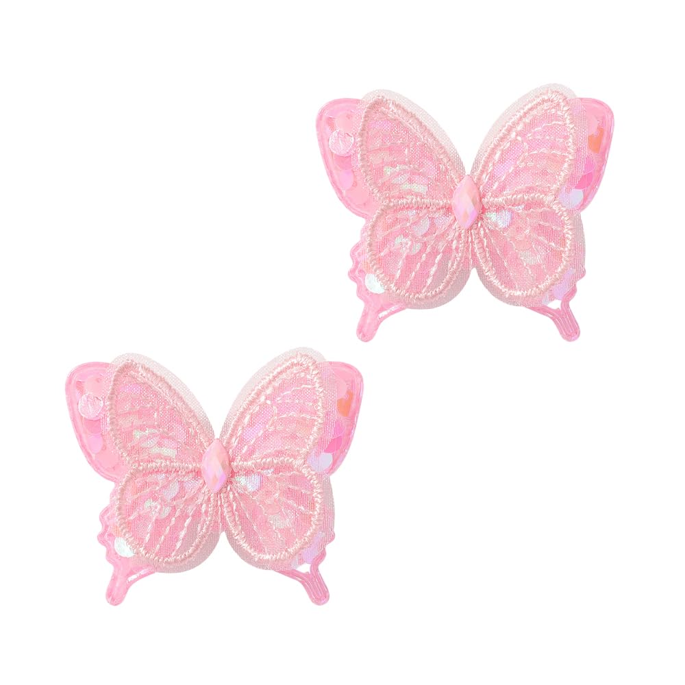 Wistamik butterfly hair clip pink front view adds playful charm to everyday hairstyles.