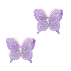 Wistamik butterfly hair clip purple with sequin detail adds subtle sparkle for daily outfits.