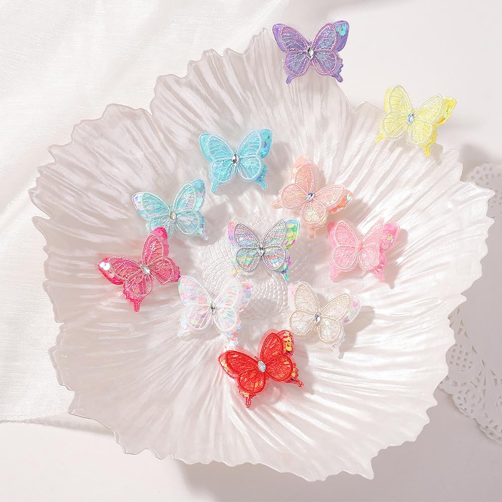 Wistamik two-pack butterfly clips in colorful designs elevate playful hairstyles.