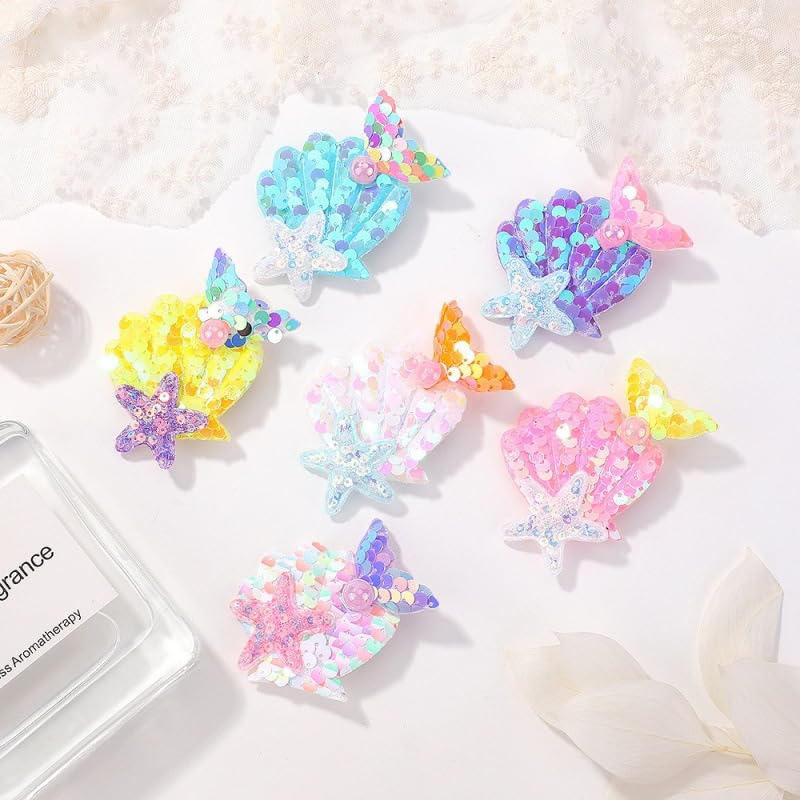 Wistamik mermaid-shaped sequin hair clip in lavender adds whimsical charm to hair.