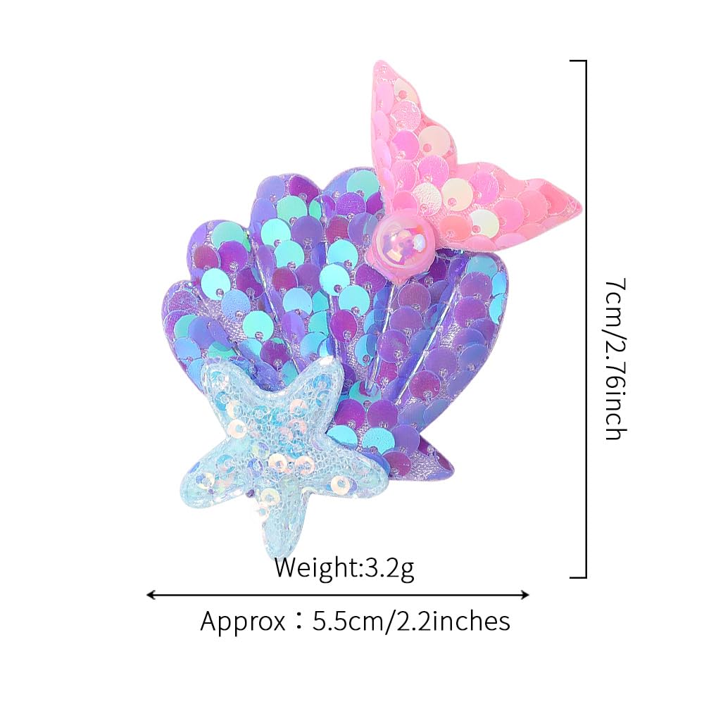 Wistamik mermaid-shaped sequin hair clip in silver reflects light for festive moments.