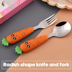 WitBicg carrot-design spoon with ergonomic handle promotes comfortable dining.