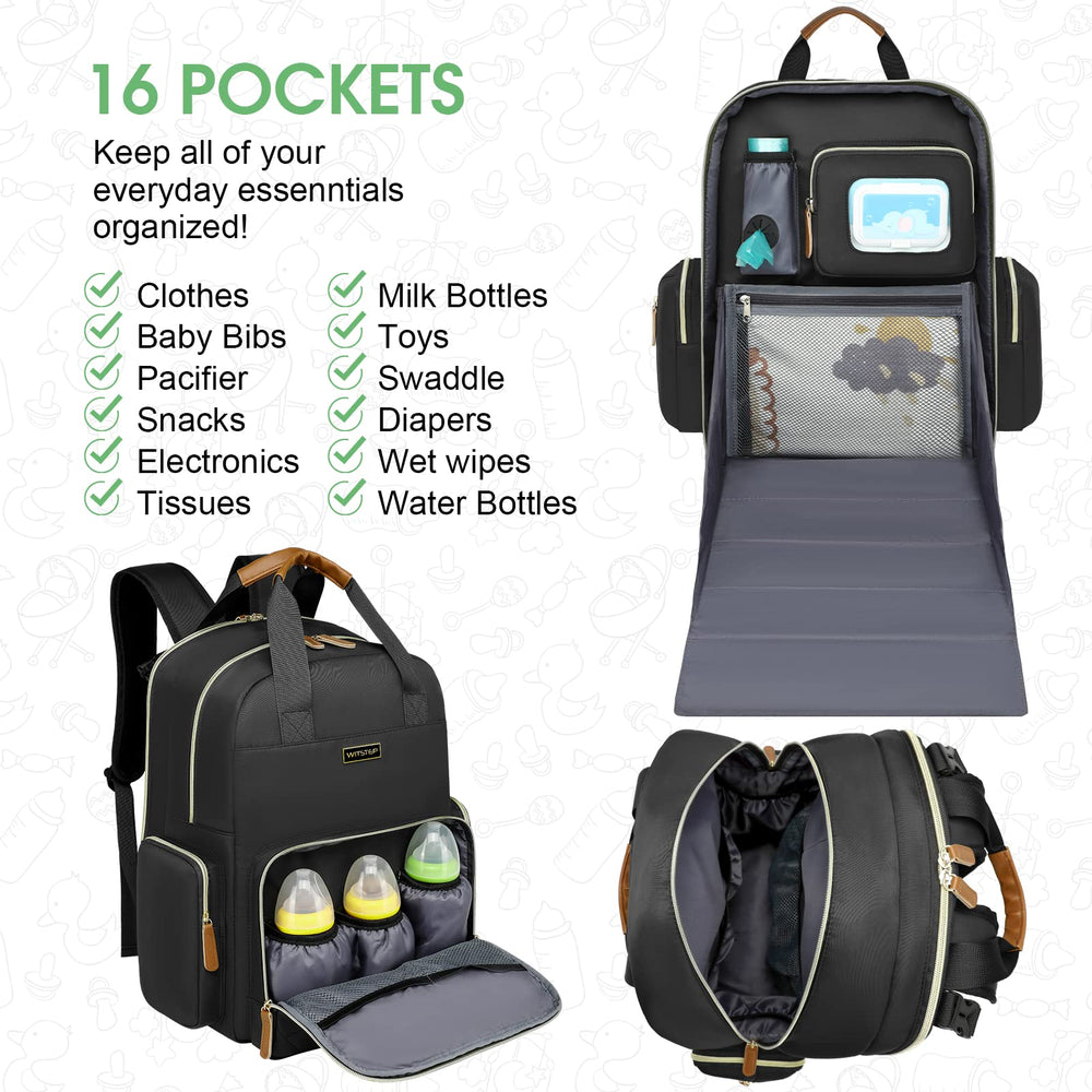 WITSTEP diaper bag changing pad detached and ready for outdoor diaper changes