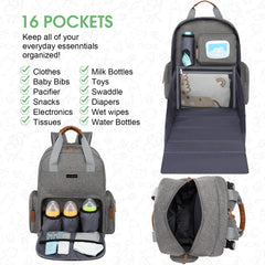 WITSTEP diaper bag insulated-bottle-pocket keeps drinks warm or cool outdoors